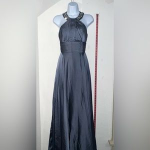 PROM Elegant Satin Silver Dress